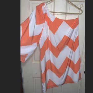 Women chevron one shoulder dress